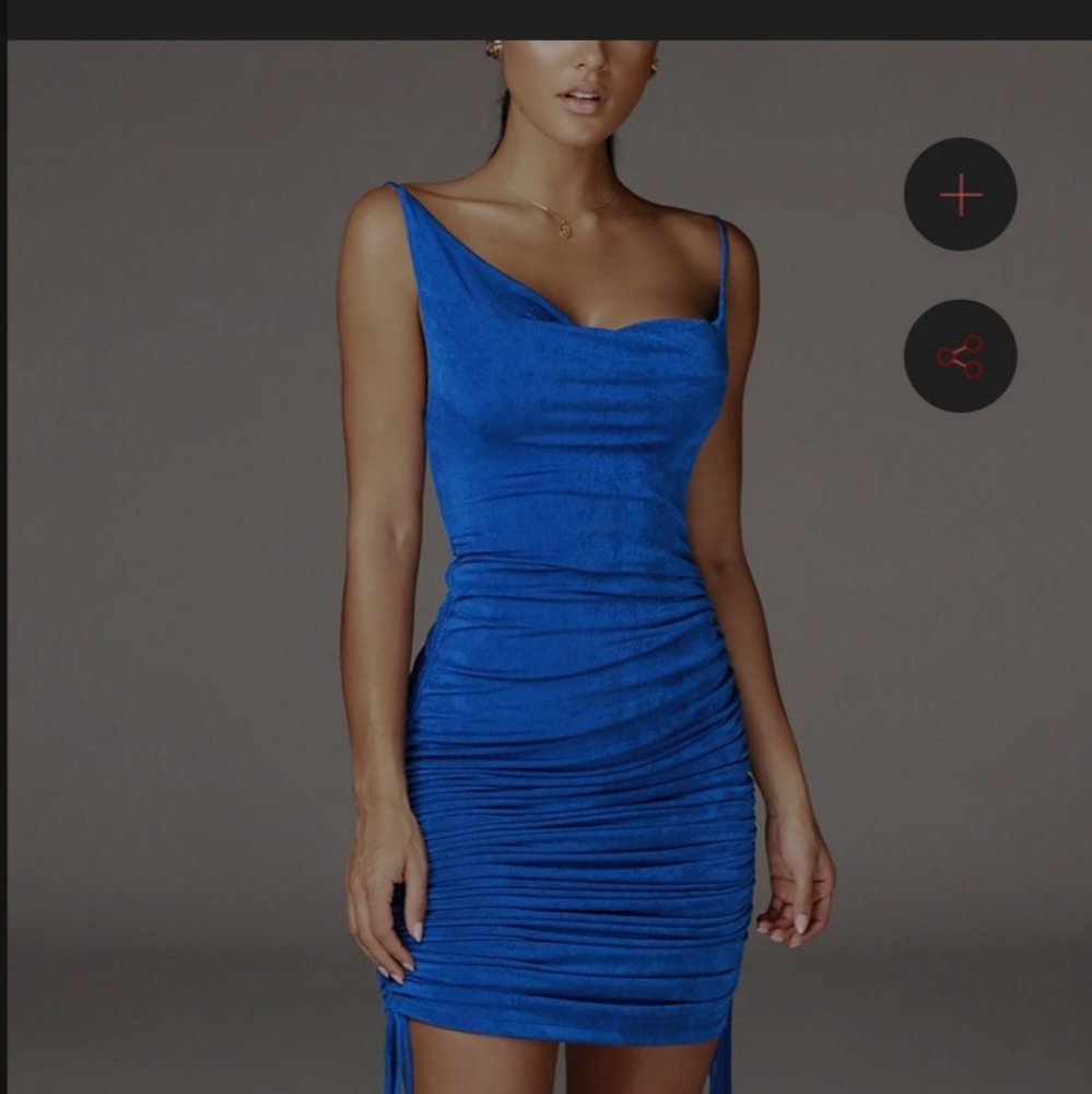 JLUXLABEL BLUE WOJEK SLINKY DRESS